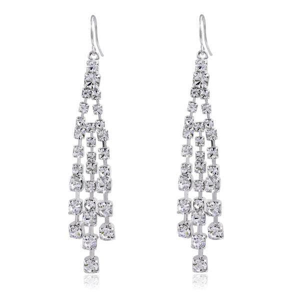 Gorgeous Austrian Crystal Three Strand Drop Earrings